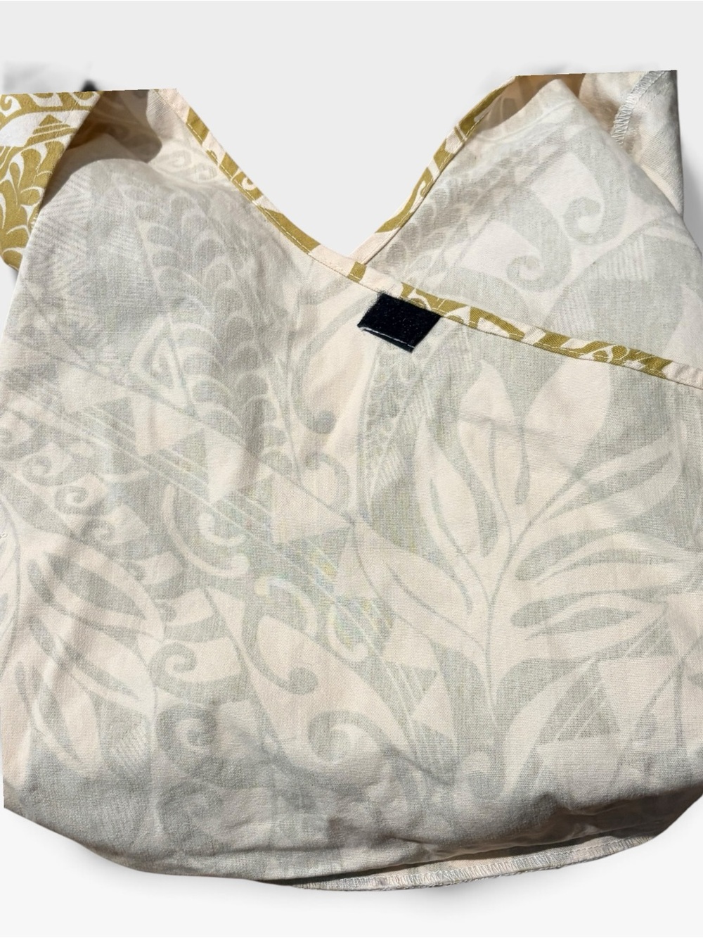 Local Design Hawaii Criss-Cross Bag Hobo Floral Tan Olive Green 11.5"x10 Leafy - Picture 7 of 7